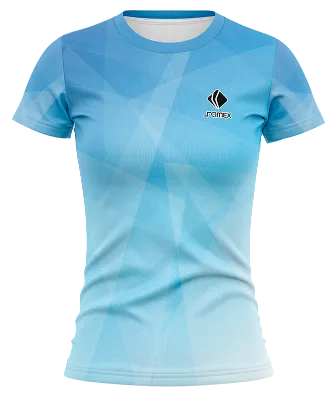 CAMISETA VOLEY FUTBOL DAMA CAMISETA CELESTE - TRIANGULOS COD: 0030 .