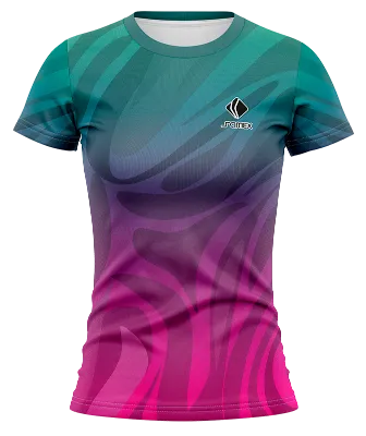 CAMISETA VOLEY FUTBOL DAMA CAMISETA ROSADO - VERDE - LINEAS COD: 0047 .