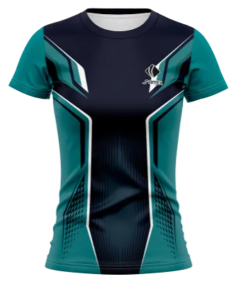 CAMISETA VOLEY FUTBOL DAMA CAMISETA AZUL - TURQUESA - LINEAS COD: 0049 .