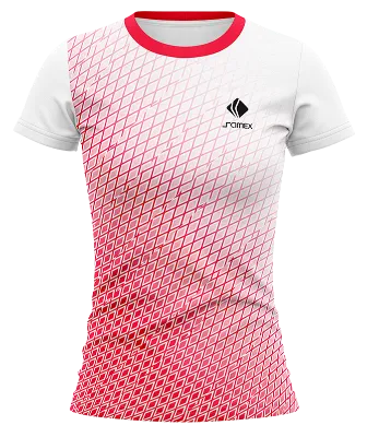 CAMISETA VOLEY FUTBOL DAMA CAMISETA ROJO - BLANCO - CUADROS COD: 0050 .