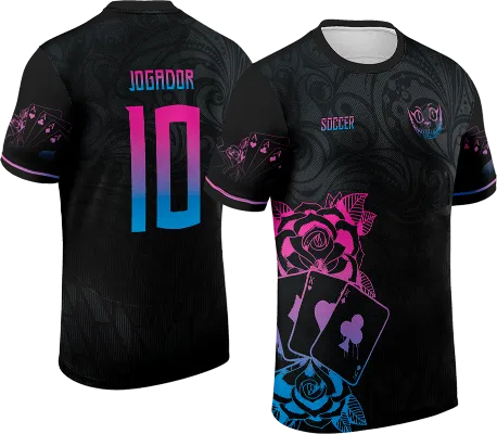 CAMISETA NEGRO - MANDALA GRIS - ROSAS ROSADO Y CELESTE cod: 0016 .
