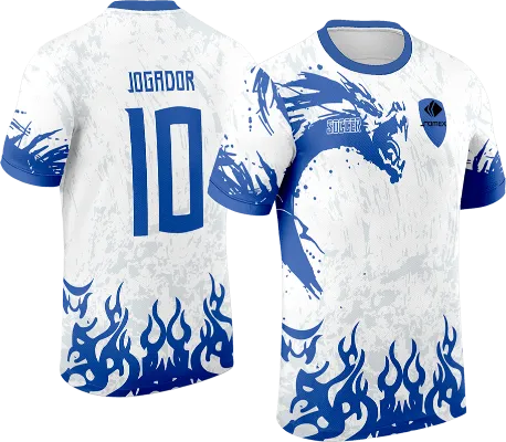 CAMISETA BLANCO- GRUNGE GRIS - DRAGON Y EFECTO FUEGO AZUL cod: 0069 .