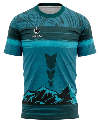 CAMISETA RUNNING COD. 065 ACERO - CELESTE - LINEAS - MONTAÑAS - FLECHAS