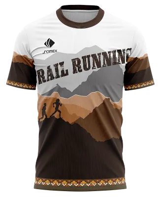 CAMISETA RUNNING COD. 087 MARRON - MONTAÑAS - CORREDORES SILUETA