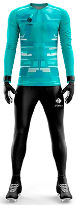 Conjunto Futbol Arqueros Cod 0014 CAMISETA TURQUESA CON FRANJAS .