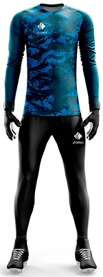 Conjunto Futbol Arqueros Cod 0016 CAMISETA AZUL CON TEXTURA CELESTE .