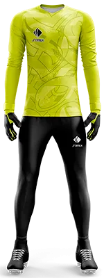Conjunto Futbol Arqueros Cod 0033 CAMISETA AMARILLA CON LINEAS OSCURAS .