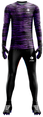 Conjunto Futbol Arqueros Cod 0047 CAMISETA MORADA CON FRANJA NEGRAS .