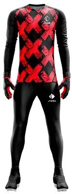 Conjunto Futbol Arqueros Cod 0055 CAMISETA NEGRA CON CRUCES ROJAS .