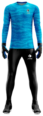 Conjunto Futbol Arqueros Cod 0061 CAMISETA CELESTE CON TEXTURA AZUL .