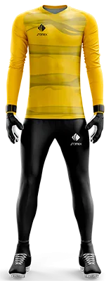 Conjunto Futbol Arqueros Cod 0063 CAMISETA AMARILLA CON FRANJAS OSCURAS .