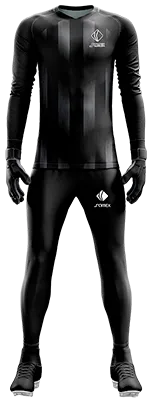 Conjunto Futbol Arqueros Cod 0067 CAMISETA NEGRA CON FRANJAS GRIS .