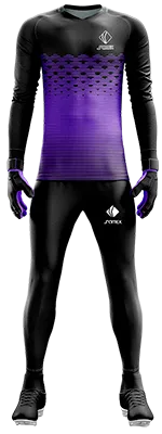 Conjunto Futbol Arqueros Cod 0070 CAMISETA NEGRA CON LINEAS MORADAS .