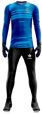 Conjunto Futbol Arqueros Cod 0077 CAMISETA AZUL CON FRANJAS CELESTES .