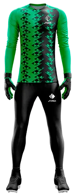 Conjunto Futbol Arqueros Cod 0081 CAMISETA VERDE CON TRIANGULOS NEGROS .