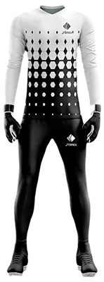 Conjunto Futbol Arqueros Cod 0082 CAMISETA BLANCA CON ROMBOS NEGROS .