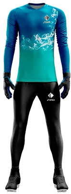 Conjunto Futbol Arqueros Cod 0086 CAMISETA AZUL CON TURQUESA EN DEGRADE .