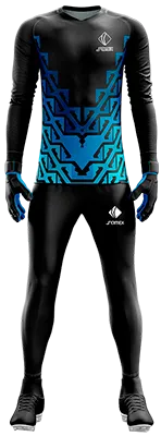 Conjunto Futbol Arqueros Cod 0088 CAMISETA NEGRA CON CELESTE Y AZUL .