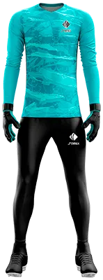 Conjunto Futbol Arqueros Cod 0090 CAMISETA TURQUESA CON TEXTURA .