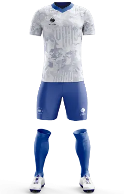 Conjunto Futbol Cod 001 Alemania Concept Qatar 2022-23 Blanco- Plomo -Azul - Jaspeado