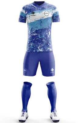 Conjunto Futbol Cod 002 ARGENTINA D’ AGUA TEXTURA Blanco -Celeste- Azul - Rayas- Salpicadura.