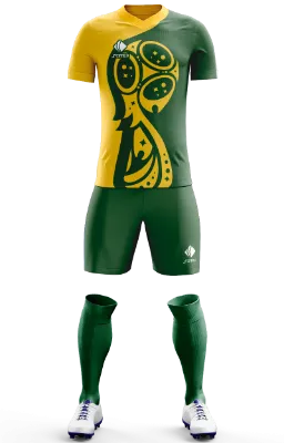 Conjunto Futbol Cod 0014 Brasil Qatar 2022 Qatar Concept amarillo - verde- copa.