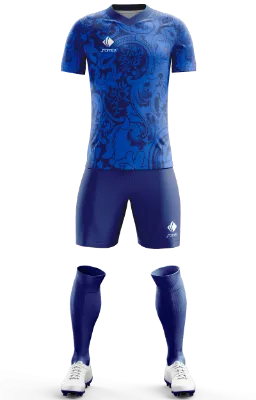 Conjunto Futbol Cod 0023 FRANCIA HOME KIT 2022-23 celeste - azul - hojas.