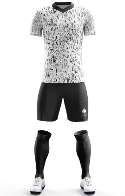 Conjunto Futbol Cod 0024 Francia pre-match 2020-21 negro- blanco.
