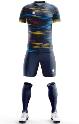 Conjunto Futbol Cod 0042 RB Leipzig 2021-22 Away Third azul - celeste - rosado - amarillo .