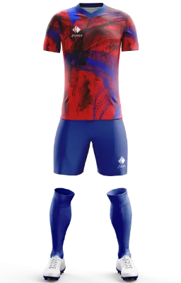 Conjunto Futbol Cod 0058 Ajax _ Bayern de Munchen Desings Concept 2023 azul - rojo - lineas .