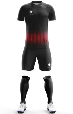 Conjunto Futbol Cod 0062 Barcelona VILLARREAL C.F. TERCERA 2018-2019 rojo- negro rombos .