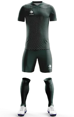 Conjunto Futbol Cod 0075 UNIVERSITARIO DE DEPORTES - VERDE- BLANCO - LINEAS .
