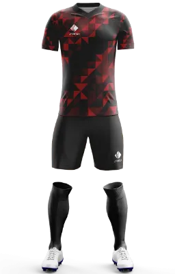 Conjunto Futbol Cod 0078 BELGICA EDITION 2018 I rojo - negro - rombos .