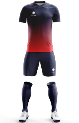 Conjunto Futbol Cod 0100 CAMISETA BARCELONA azul - rojo - degrade .