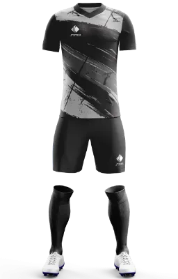 Conjunto Futbol Cod 0101 PUMA BORUSSIA negro - plomo - franjas .