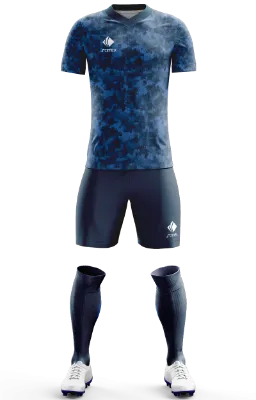 Conjunto Futbol Cod 0118 TEMPLATE AJAX KIT AWAY 2017 azul - textura .