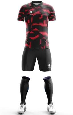 Conjunto Futbol Cod 0138 Camiseta River Plate Negro 2019 negro - rojo - figuras geometricas .