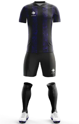 Conjunto Futbol Cod 0143 Camiseta Inter de Milan Bass Concept azul - negro - franjas .