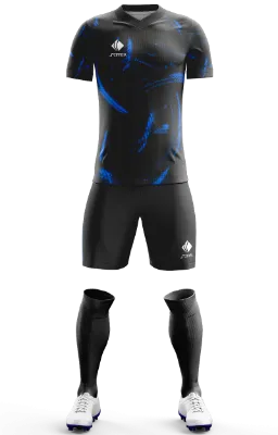 Conjunto Futbol Cod 0145 Camiseta Inter de Milan negro - azul - pinceladas .