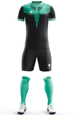 Conjunto Futbol Cod 0155 Camiseta Napoli Maglia Gara Burlon 2021 negro - turquesa - alas .