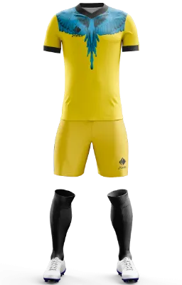 Conjunto Futbol Cod 0158 Camiseta Napoli Maglia Gara Burlon 2021 amarillo - celeste - alas .