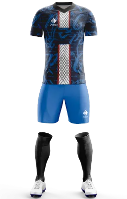 Conjunto Futbol Cod 0166 Camiseta PSG Paris Concept Nike 2022 - azul - celeste - rojo - blanco - letras - lineas .