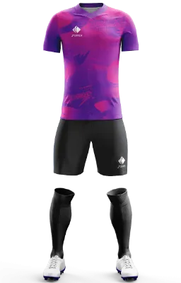 Conjunto Futbol Cod 0170 Camiseta PSG 2022-23 morado - fucsia- trazos .