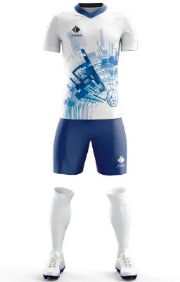 Conjunto Futbol Cod 0171 Camiseta Nike PSG blanco - azul - cuadros - lineas .