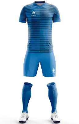 Conjunto Futbol Cod 0173 ARQUERO ALEMANIA 2018 azul - celeste - lineas .