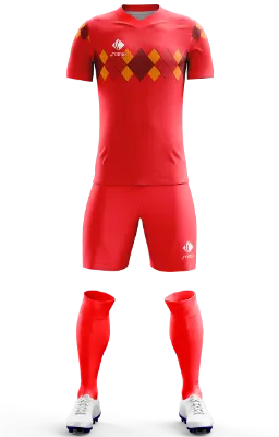 Conjunto Futbol Cod 0181 Camiseta Adidas ALEMANIA LOCAL 2018 rojo - amarillo - guinda - rombos .