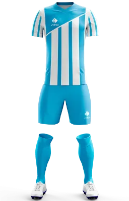 Conjunto Futbol Cod 0191 ARGENTINA RETRO ASTRO blanco- celeste-franjas .