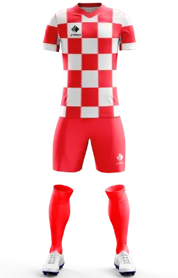 Conjunto Futbol Cod 0200 Croacia Local 2018 blanco - rojo - cuadros .