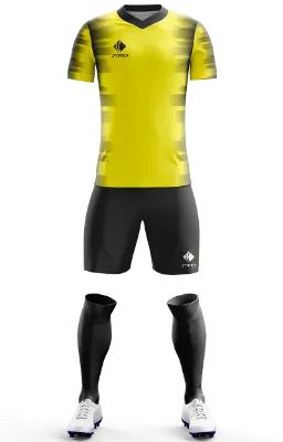 Conjunto Futbol Cod 0208 BORUSSIA LOCAL 2017-2018 amarillo - negro - lineas .