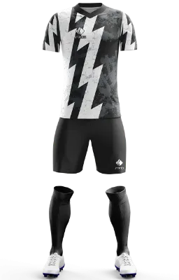 Conjunto Futbol Cod 0213 TEMPALTE PSG I EDITION negro - blanco - franjas en zigzag .